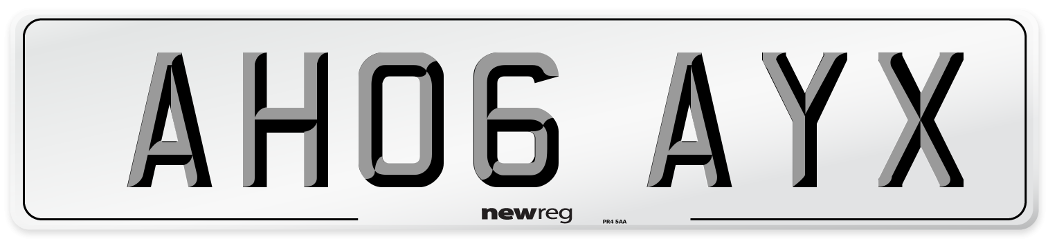 AH06 AYX Number Plate from New Reg